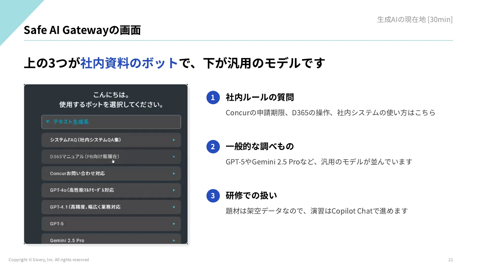 21ページ Safe AI Gatewayの画面